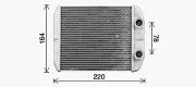 Wärmetauscher, Innenraumheizung AVA QUALITY COOLING RT6663