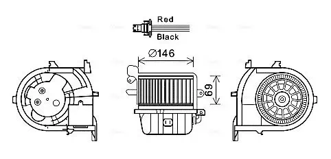 Innenraumgebläse 12 V AVA QUALITY COOLING RT8588