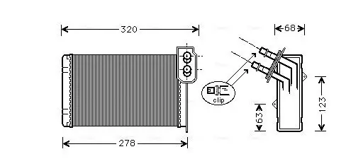 Wärmetauscher, Innenraumheizung AVA QUALITY COOLING RTA6099