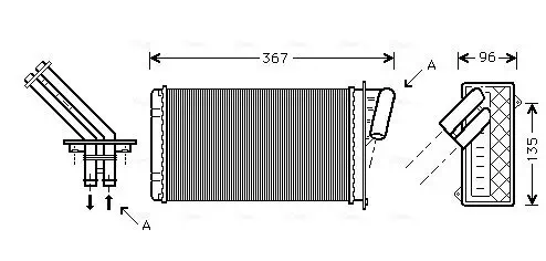 Wärmetauscher, Innenraumheizung AVA QUALITY COOLING RTA6203