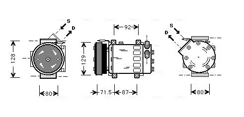 Kompressor, Klimaanlage 12 V AVA QUALITY COOLING RTAK281 Bild Kompressor, Klimaanlage 12 V AVA QUALITY COOLING RTAK281