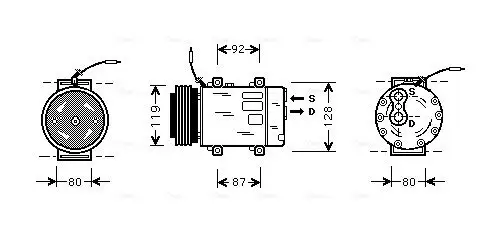 Kompressor, Klimaanlage 12 V AVA Clever Choice RTAK283
