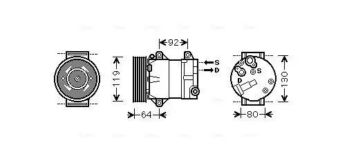 Kompressor, Klimaanlage 12 V AVA QUALITY COOLING RTAK429 Bild Kompressor, Klimaanlage 12 V AVA QUALITY COOLING RTAK429