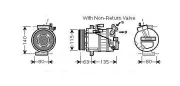 Kompressor, Klimaanlage 12 V AVA QUALITY COOLING RTAK487