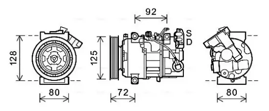 Kompressor, Klimaanlage AVA QUALITY COOLING RTAK489 Bild Kompressor, Klimaanlage AVA QUALITY COOLING RTAK489