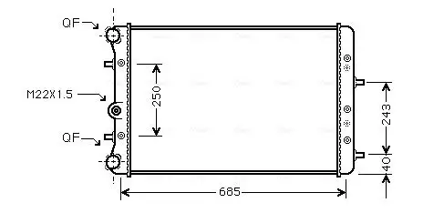 Kühler, Motorkühlung AVA QUALITY COOLING SAA2006 Bild Kühler, Motorkühlung AVA QUALITY COOLING SAA2006
