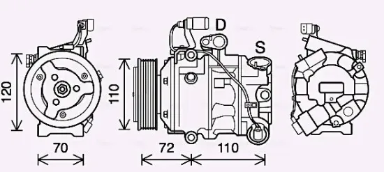 Kompressor, Klimaanlage AVA Clever Choice SAK025 Bild Kompressor, Klimaanlage AVA Clever Choice SAK025