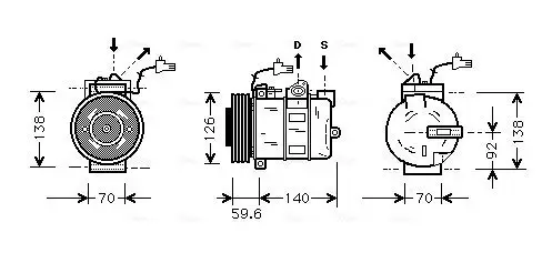 Kompressor, Klimaanlage AVA QUALITY COOLING SBAK054