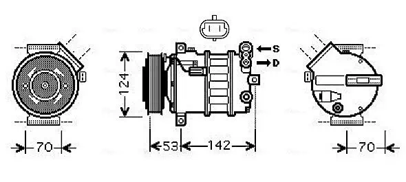 Kompressor, Klimaanlage 12 V AVA Clever Choice SBAK063