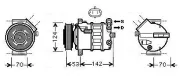 Kompressor, Klimaanlage 12 V AVA Clever Choice SBAK063
