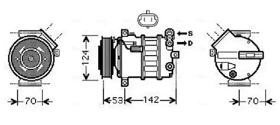 Kompressor, Klimaanlage 12 V AVA Clever Choice SBAK063 Bild Kompressor, Klimaanlage 12 V AVA Clever Choice SBAK063