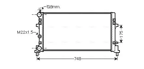 Kühler, Motorkühlung AVA QUALITY COOLING STA2037 Bild Kühler, Motorkühlung AVA QUALITY COOLING STA2037