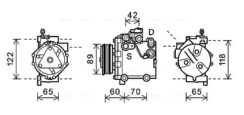 Kompressor, Klimaanlage AVA QUALITY COOLING SZAK125