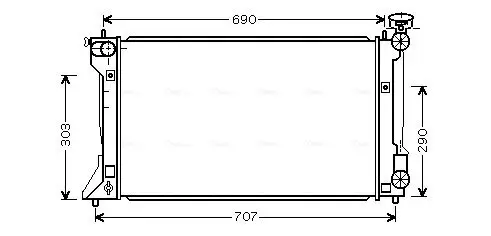 Kühler, Motorkühlung AVA QUALITY COOLING TO2332 Bild Kühler, Motorkühlung AVA QUALITY COOLING TO2332