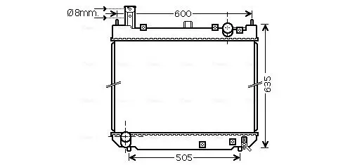 Kühler, Motorkühlung AVA QUALITY COOLING TO2488 Bild Kühler, Motorkühlung AVA QUALITY COOLING TO2488