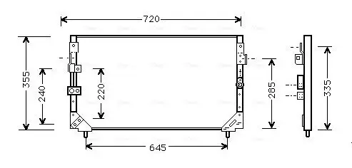 Kondensator, Klimaanlage AVA QUALITY COOLING TO5225 Bild Kondensator, Klimaanlage AVA QUALITY COOLING TO5225