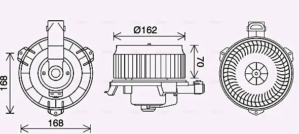 Innenraumgebläse 12 V AVA QUALITY COOLING TO8743