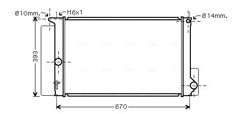 Kühler, Motorkühlung AVA QUALITY COOLING TOA2397