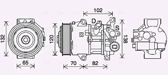 Kompressor, Klimaanlage AVA QUALITY COOLING TOAK745 Bild Kompressor, Klimaanlage AVA QUALITY COOLING TOAK745
