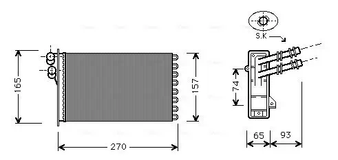 Wärmetauscher, Innenraumheizung AVA QUALITY COOLING VN6173 Bild Wärmetauscher, Innenraumheizung AVA QUALITY COOLING VN6173