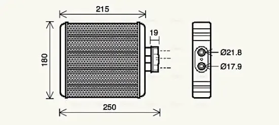 Wärmetauscher, Innenraumheizung AVA QUALITY COOLING VN6196 Bild Wärmetauscher, Innenraumheizung AVA QUALITY COOLING VN6196