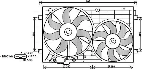 Lüfter, Motorkühlung 12 V AVA Clever Choice VN7528
