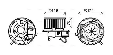 Innenraumgebläse 12 V AVA QUALITY COOLING VN8339