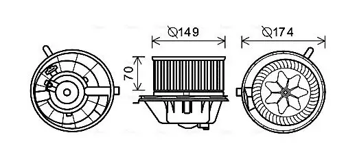 Innenraumgebläse 12 V AVA QUALITY COOLING VN8342 Bild Innenraumgebläse 12 V AVA QUALITY COOLING VN8342