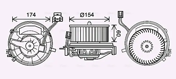 Innenraumgebläse 12 V AVA QUALITY COOLING VN8399