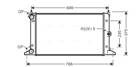 Kühler, Motorkühlung AVA QUALITY COOLING VNA2188 Bild Kühler, Motorkühlung AVA QUALITY COOLING VNA2188