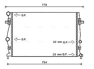 Kühler, Motorkühlung AVA QUALITY COOLING VNA2343 Bild Kühler, Motorkühlung AVA QUALITY COOLING VNA2343