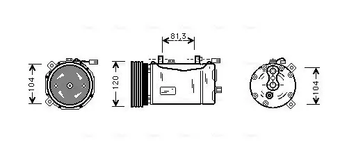 Kompressor, Klimaanlage AVA QUALITY COOLING VNAK172