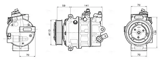 Kompressor, Klimaanlage 12 V AVA QUALITY COOLING VNAK446 Bild Kompressor, Klimaanlage 12 V AVA QUALITY COOLING VNAK446