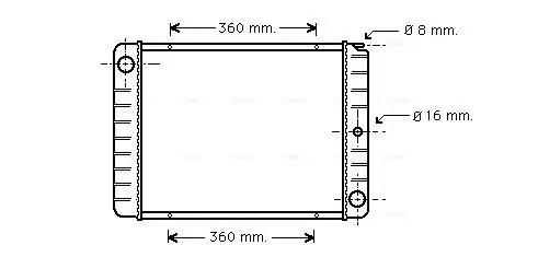 Kühler, Motorkühlung AVA QUALITY COOLING VO2038 Bild Kühler, Motorkühlung AVA QUALITY COOLING VO2038