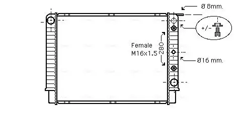 Kühler, Motorkühlung AVA QUALITY COOLING VO2098 Bild Kühler, Motorkühlung AVA QUALITY COOLING VO2098