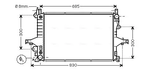 Kühler, Motorkühlung AVA QUALITY COOLING VO2117