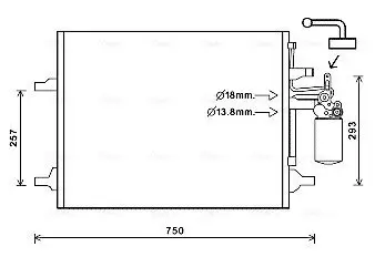 Kondensator, Klimaanlage AVA QUALITY COOLING VO5166D Bild Kondensator, Klimaanlage AVA QUALITY COOLING VO5166D