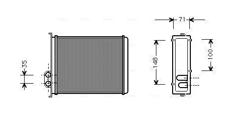 Wärmetauscher, Innenraumheizung AVA QUALITY COOLING VOA6085 Bild Wärmetauscher, Innenraumheizung AVA QUALITY COOLING VOA6085