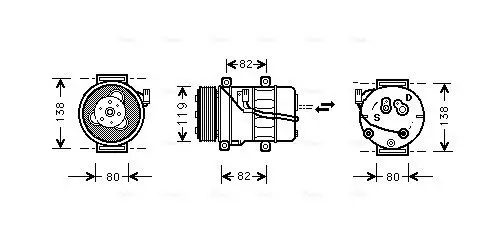 Kompressor, Klimaanlage AVA QUALITY COOLING VOAK054 Bild Kompressor, Klimaanlage AVA QUALITY COOLING VOAK054