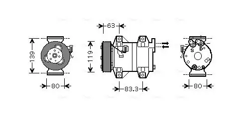 Kompressor, Klimaanlage AVA QUALITY COOLING VOK121 Bild Kompressor, Klimaanlage AVA QUALITY COOLING VOK121