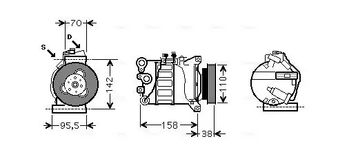 Kompressor, Klimaanlage AVA QUALITY COOLING VOAK143 Bild Kompressor, Klimaanlage AVA QUALITY COOLING VOAK143