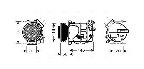 Kompressor, Klimaanlage AVA QUALITY COOLING VOAK144 Bild Kompressor, Klimaanlage AVA QUALITY COOLING VOAK144