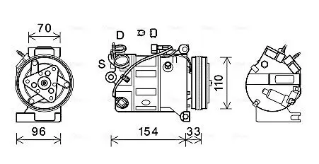 Kompressor, Klimaanlage AVA QUALITY COOLING VOAK183 Bild Kompressor, Klimaanlage AVA QUALITY COOLING VOAK183