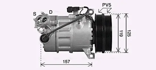 Kompressor, Klimaanlage 12 V AVA QUALITY COOLING VOAK303 Bild Kompressor, Klimaanlage 12 V AVA QUALITY COOLING VOAK303