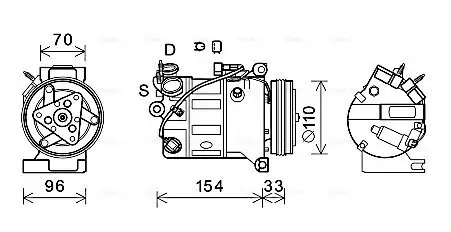 Kompressor, Klimaanlage AVA Clever Choice VOK183
