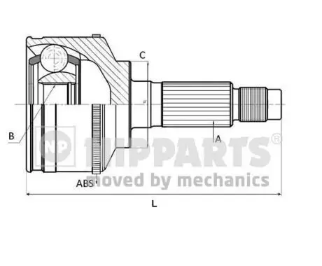 Gelenksatz, Antriebswelle radseitig NIPPARTS J2825132
