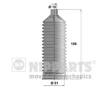 Faltenbalgsatz, Lenkung NIPPARTS J2840506