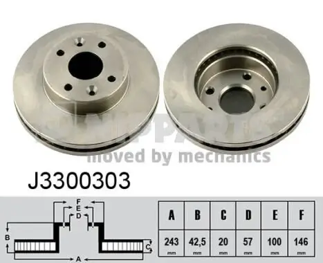 Bremsscheibe Vorderachse links Vorderachse rechts NIPPARTS J3300303 Bild Bremsscheibe Vorderachse links Vorderachse rechts NIPPARTS J3300303