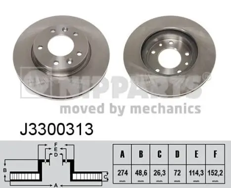 Bremsscheibe NIPPARTS J3300313 Bild Bremsscheibe NIPPARTS J3300313