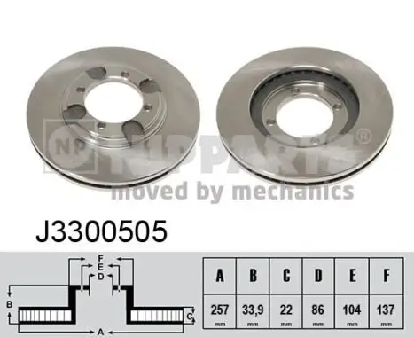 Bremsscheibe Vorderachse NIPPARTS J3300505